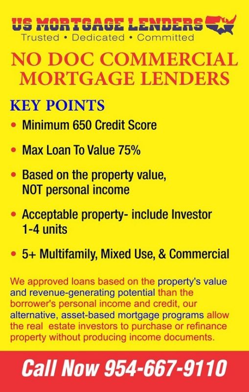 NO DOC COMMERCIAL MORTGAGE LENDERS